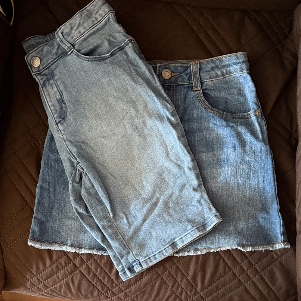 Denim Mini Skirt and Jean Bermuda Shorts